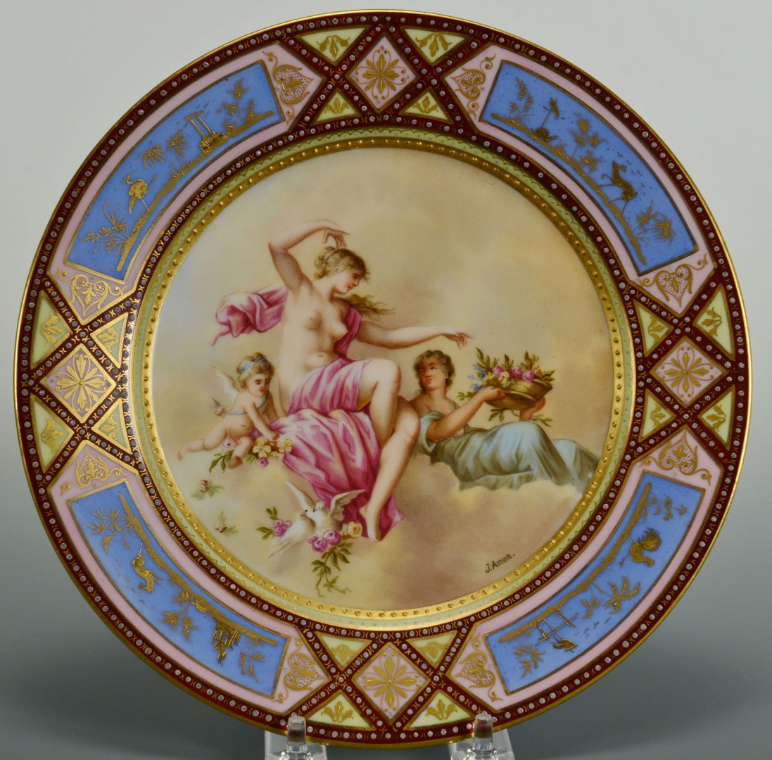 Lot 141: Royal Vienna Classical Nudes Urn & Plates, 3
