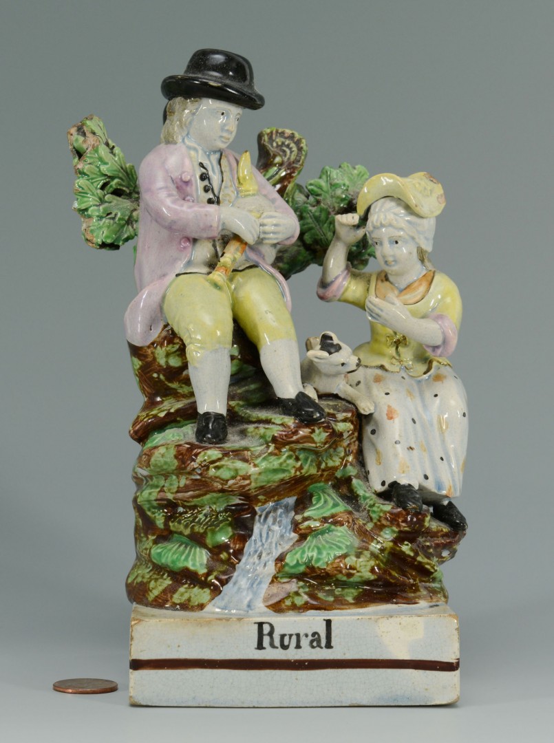 Lot 148: Early Pearlware Staffordshire "Rural" Figural scen