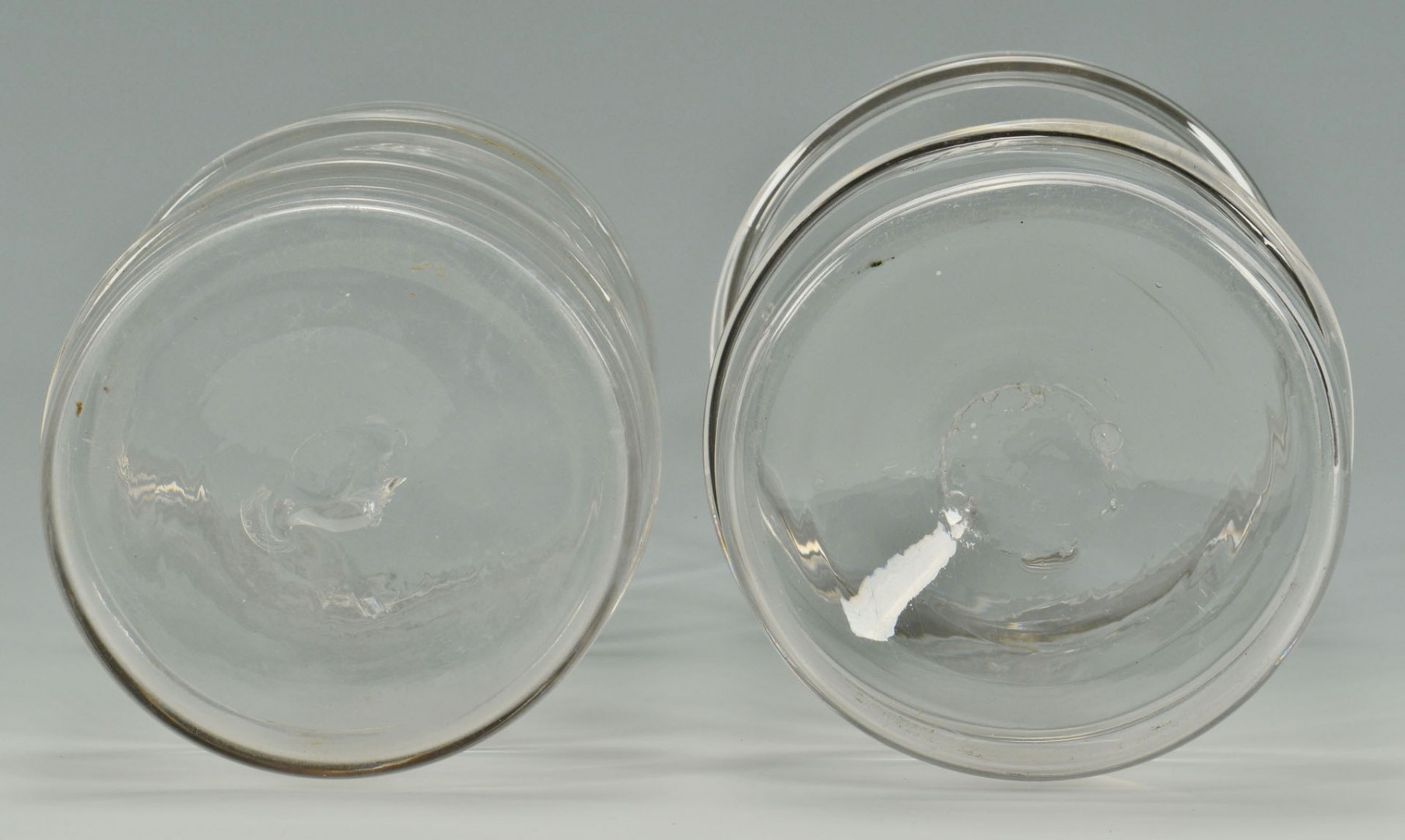 Lot 155: 5 Blown Colorless Glass Canister Jars, 2 bands