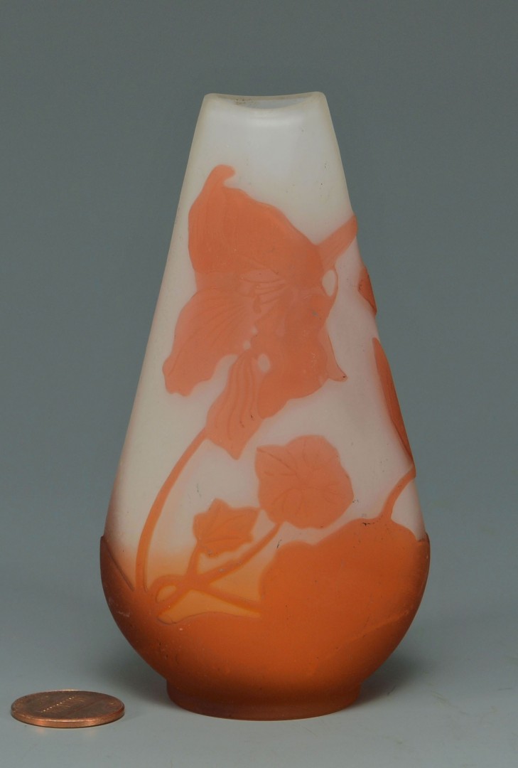 Lot 161: Galle Red Cameo Glass Vase