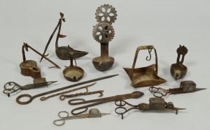 Lot 174: Grouping of Early Iron Lighting Related Items