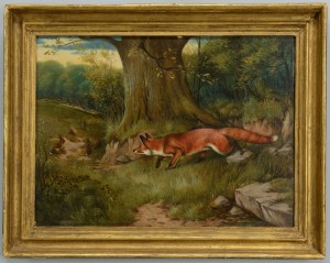 Lot 186: J.A. Wheeler, Fox Hunting Rabbits