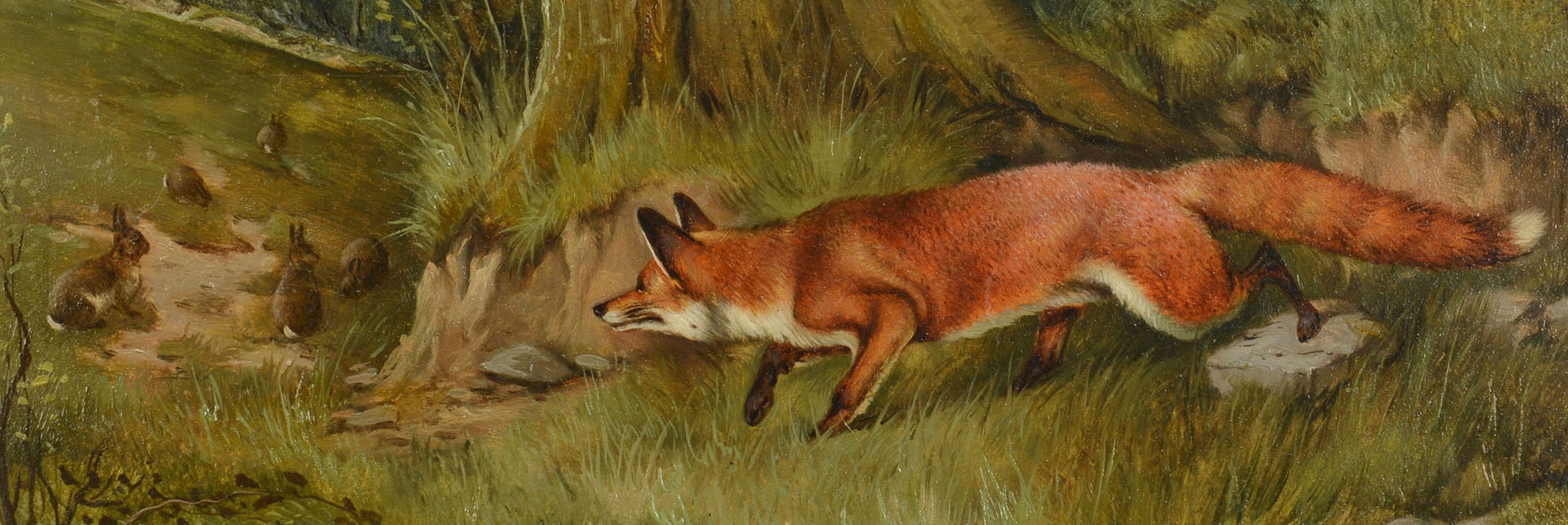 Lot 186: J.A. Wheeler, Fox Hunting Rabbits