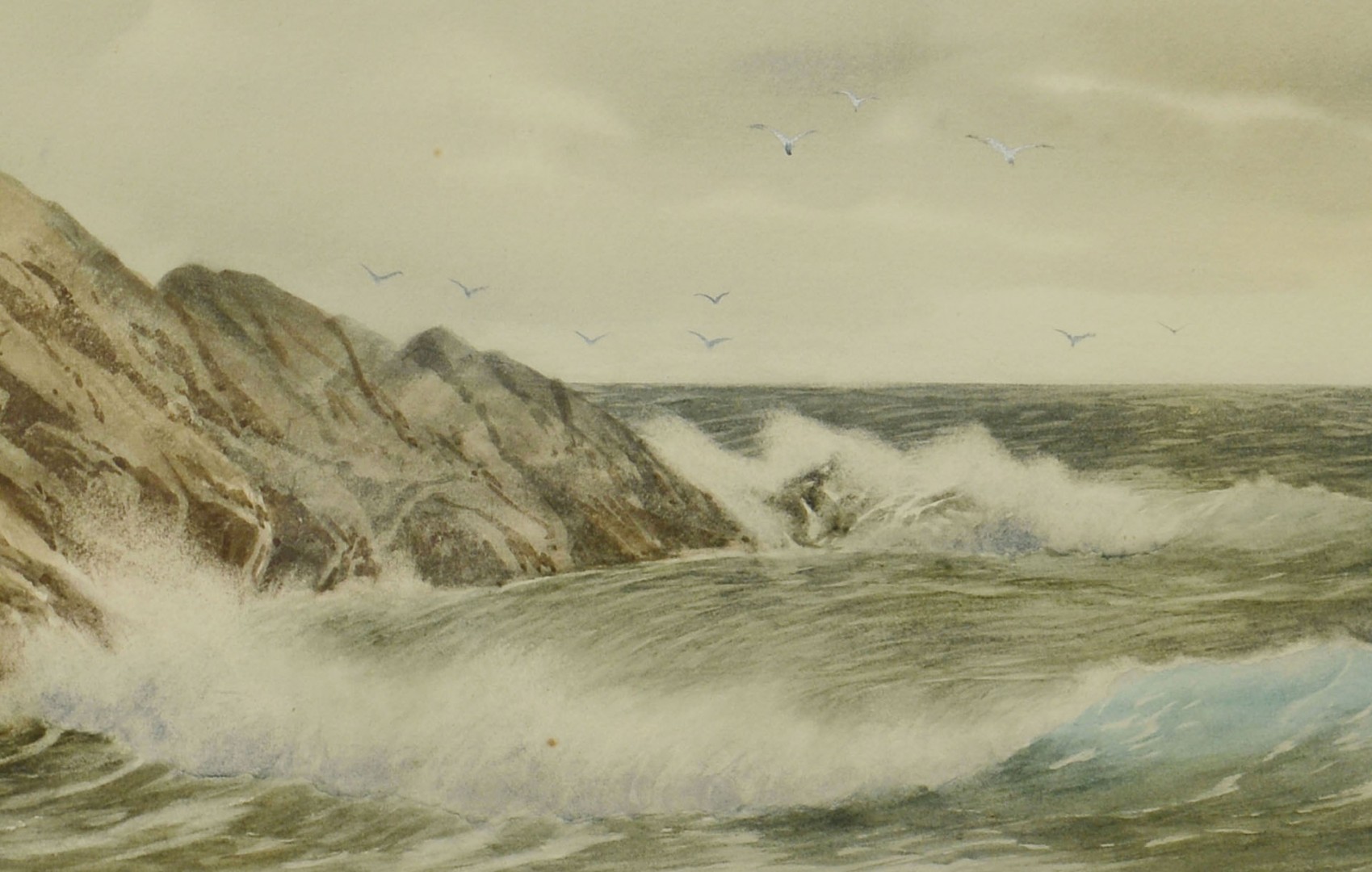 Lot 197: George Howell Gay watercolor seascape