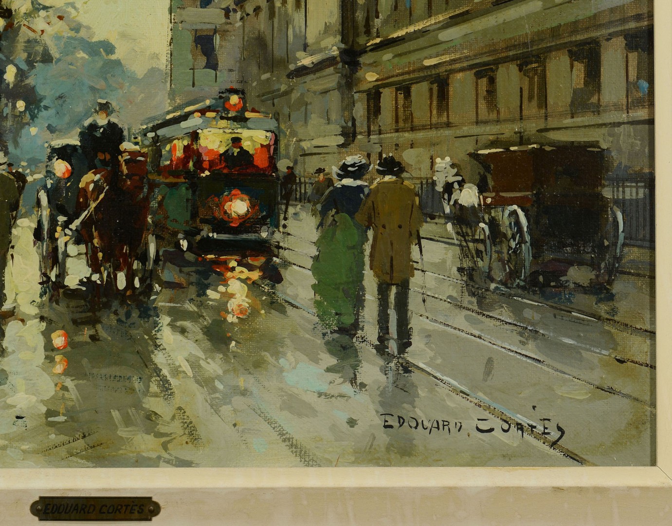 Lot 205: Edouard Cortes, Oil on Canvas Paris Street Scene