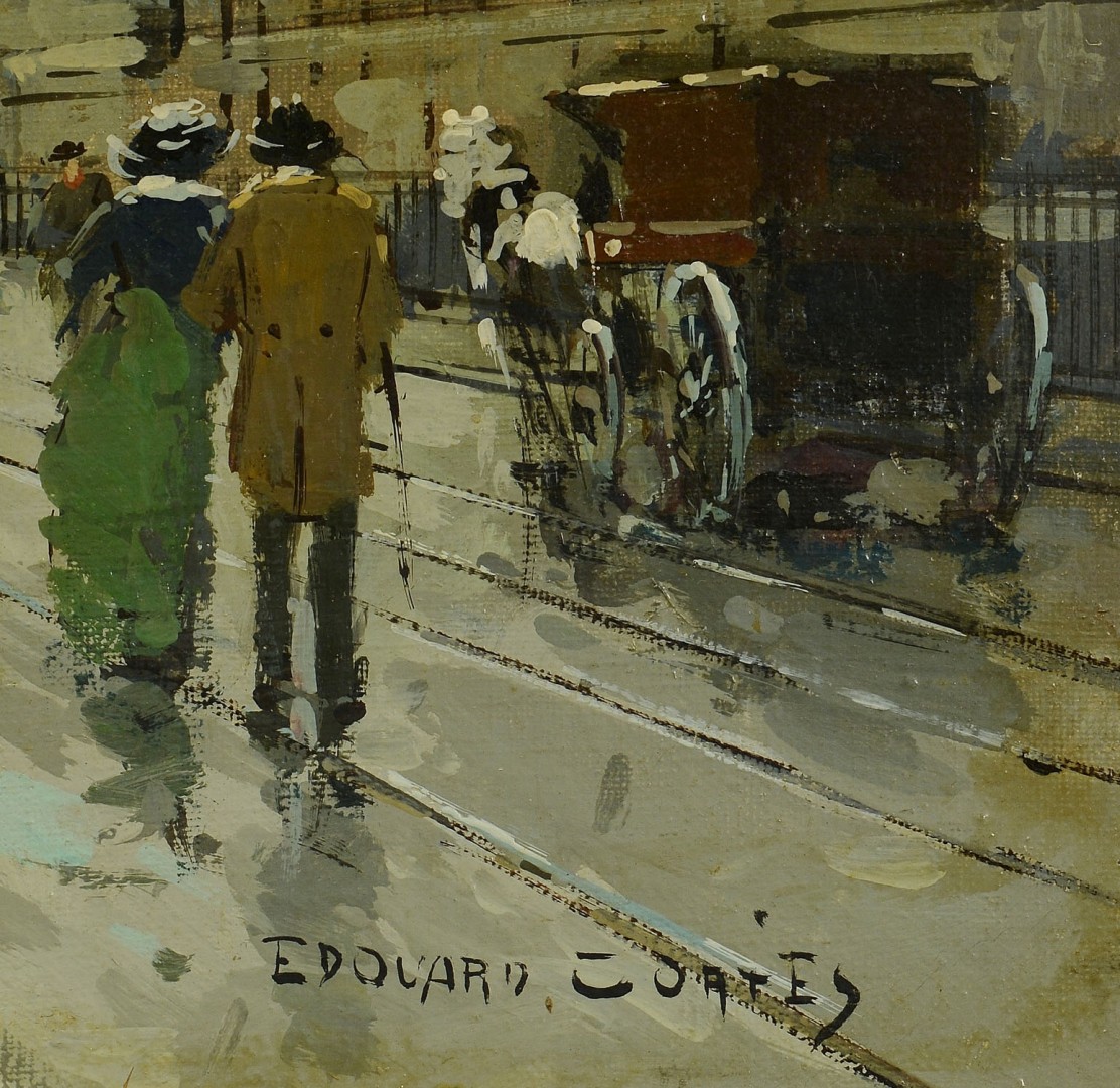 Lot 205: Edouard Cortes, Oil on Canvas Paris Street Scene