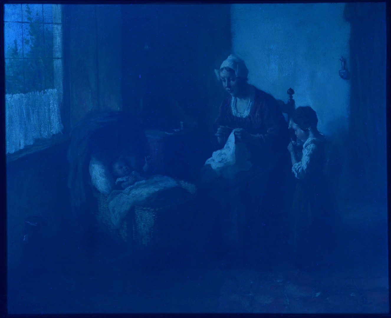 Lot 207: Bernard De Hoog oil on canvas, Mother and Children
