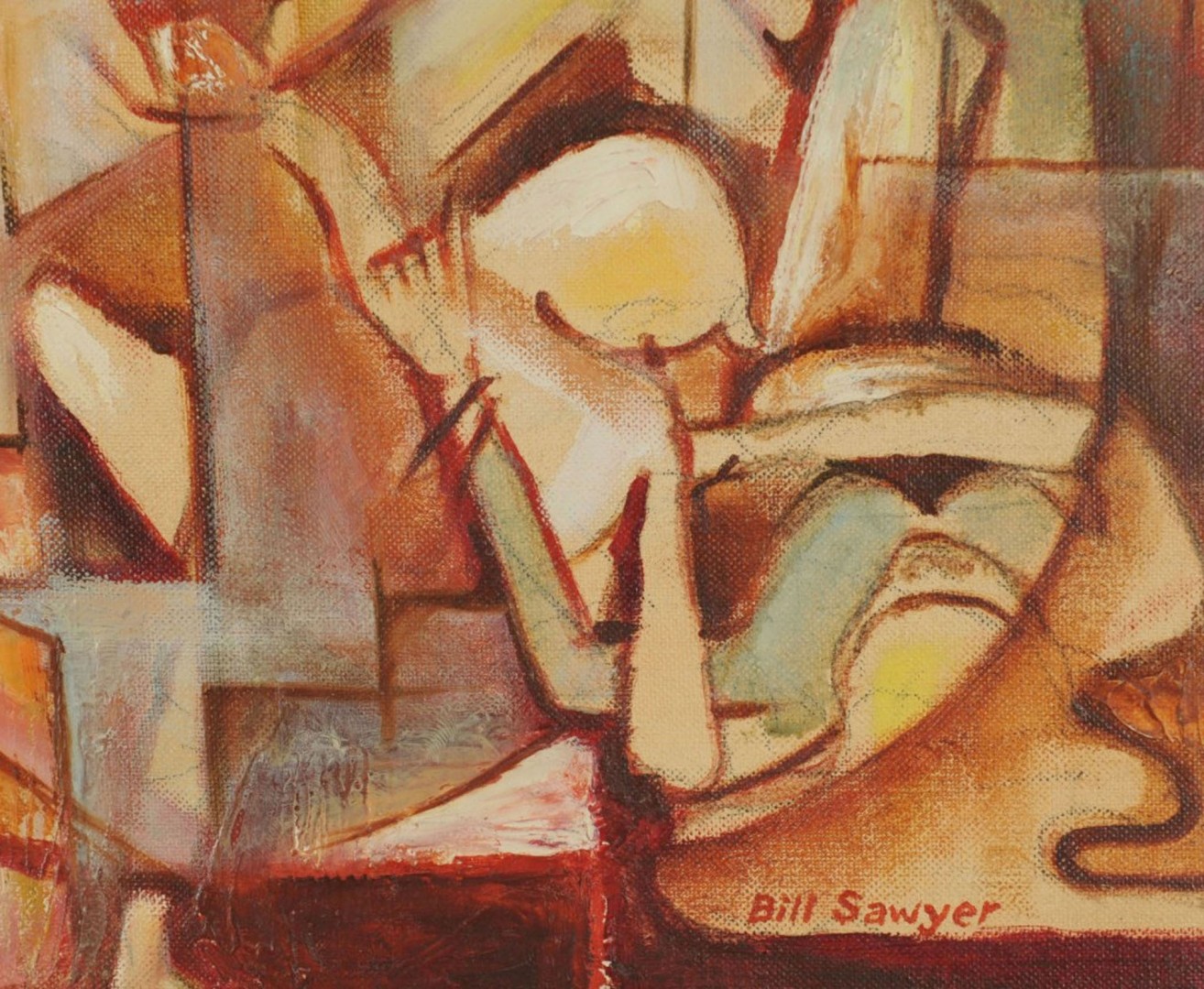 Lot 215: Bill Sawyer oil on board Abstract