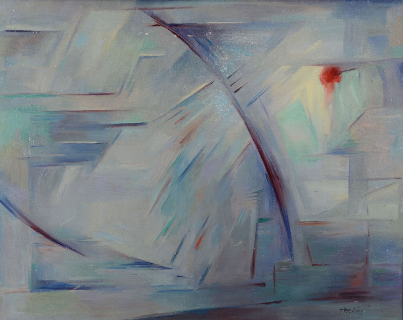 Lot 216: Philip Perkins, abstract oil on canvas