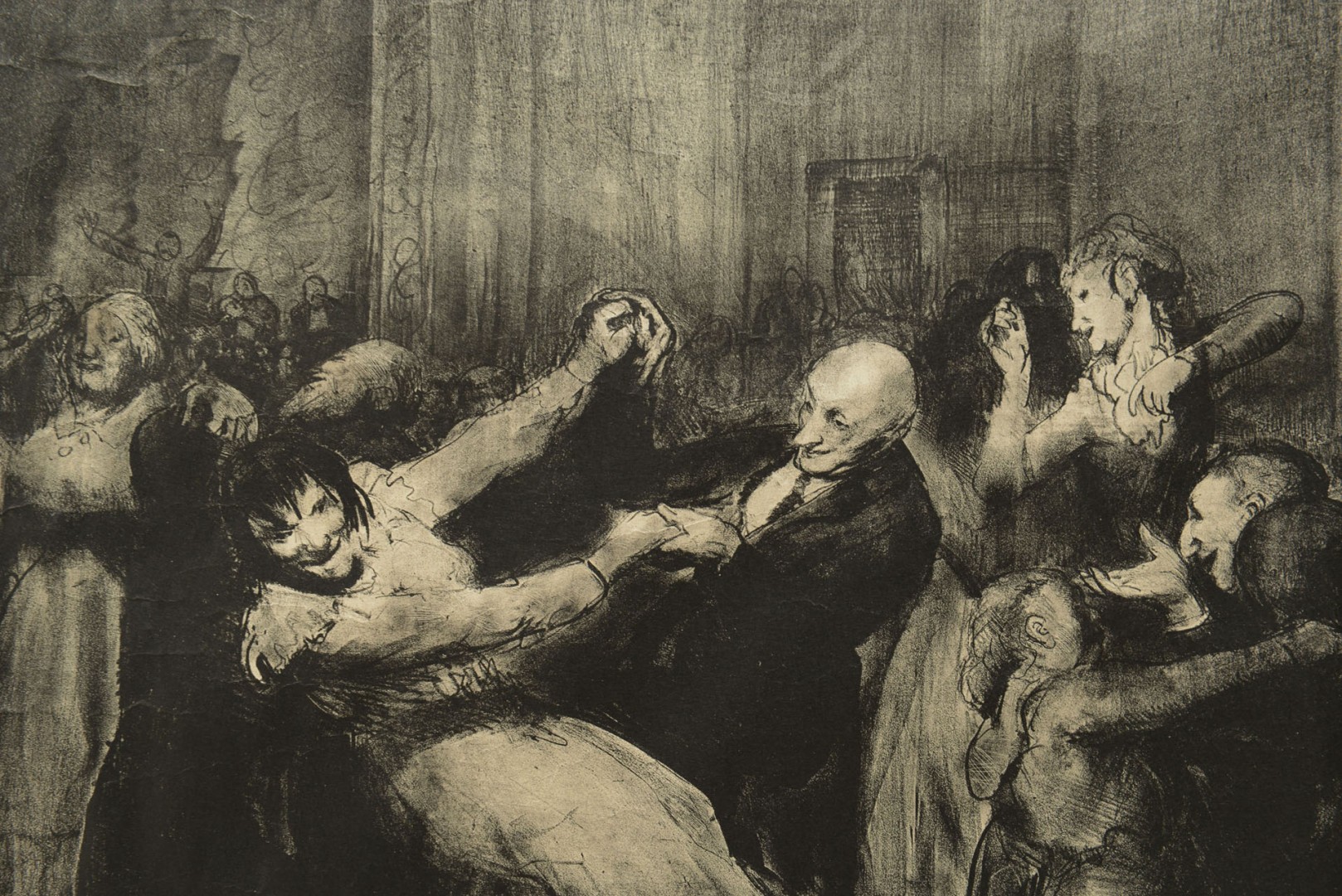 Lot 220: George Bellows "Dance in a Madhouse" signed Litho
