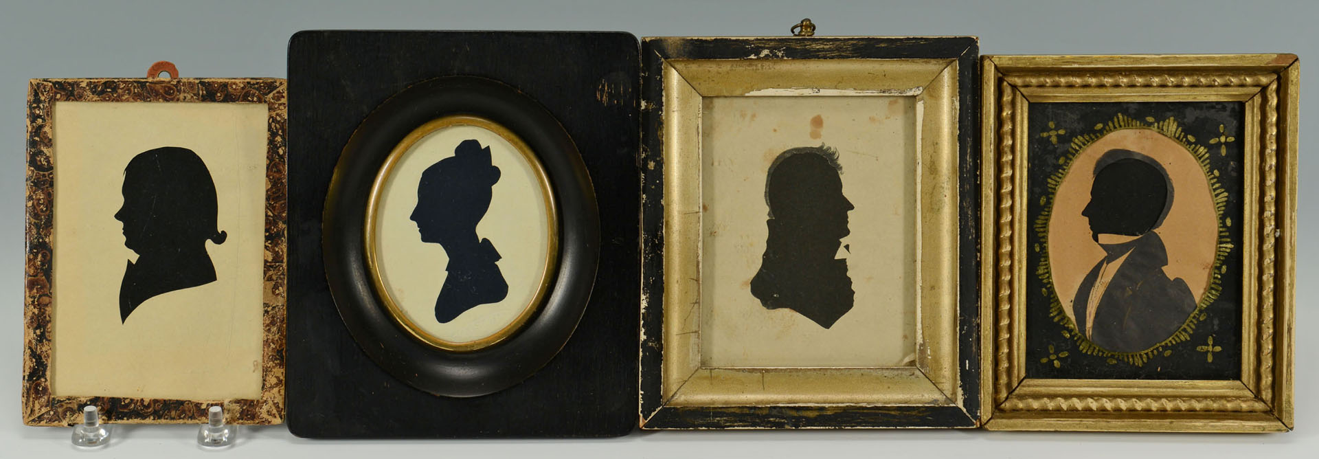 Lot 223: Four 19th c. Silhouettes, 3 Gents and 1 Woman