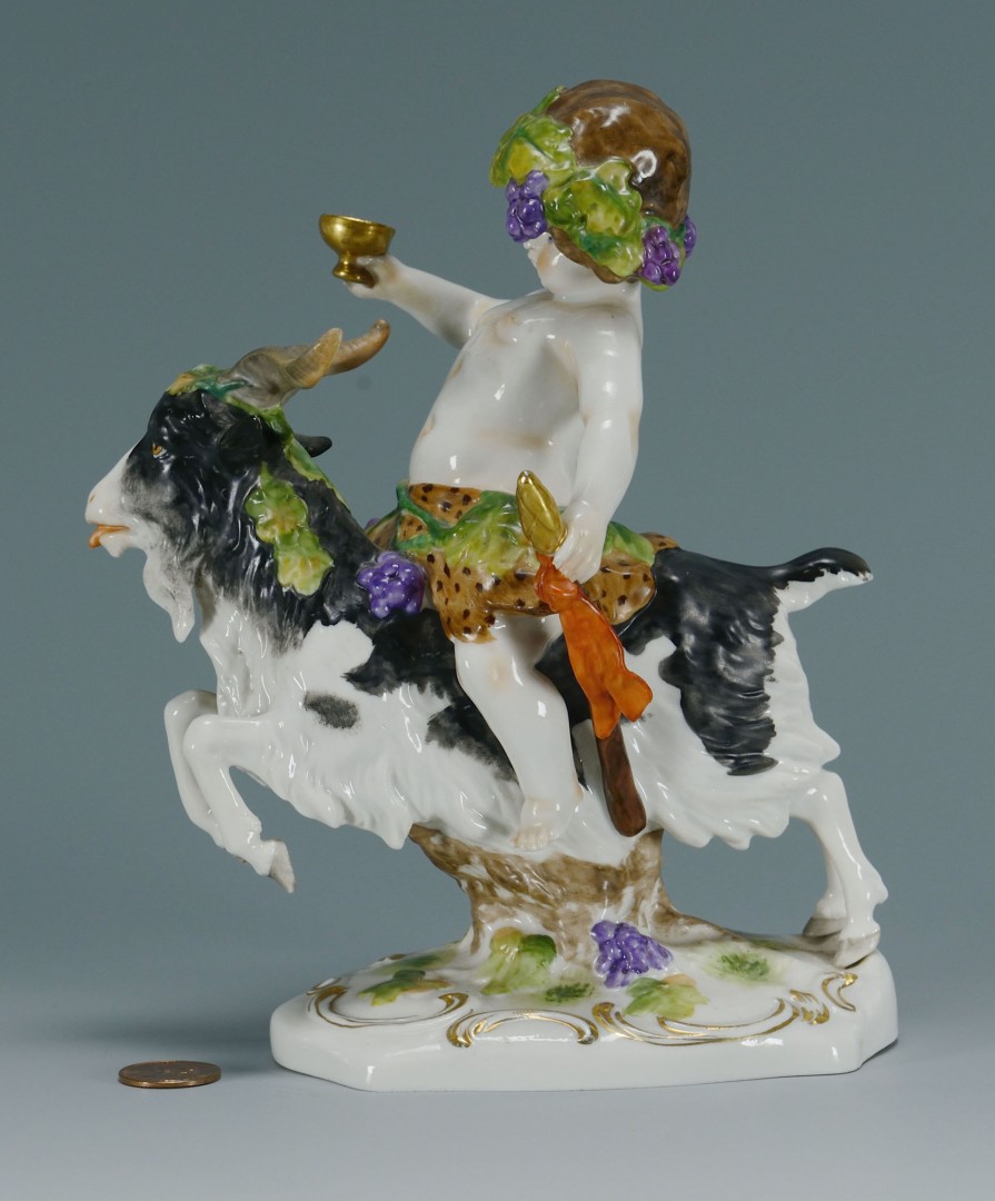 Lot 260: Kister Porcelain Bacchus and Goat Figure