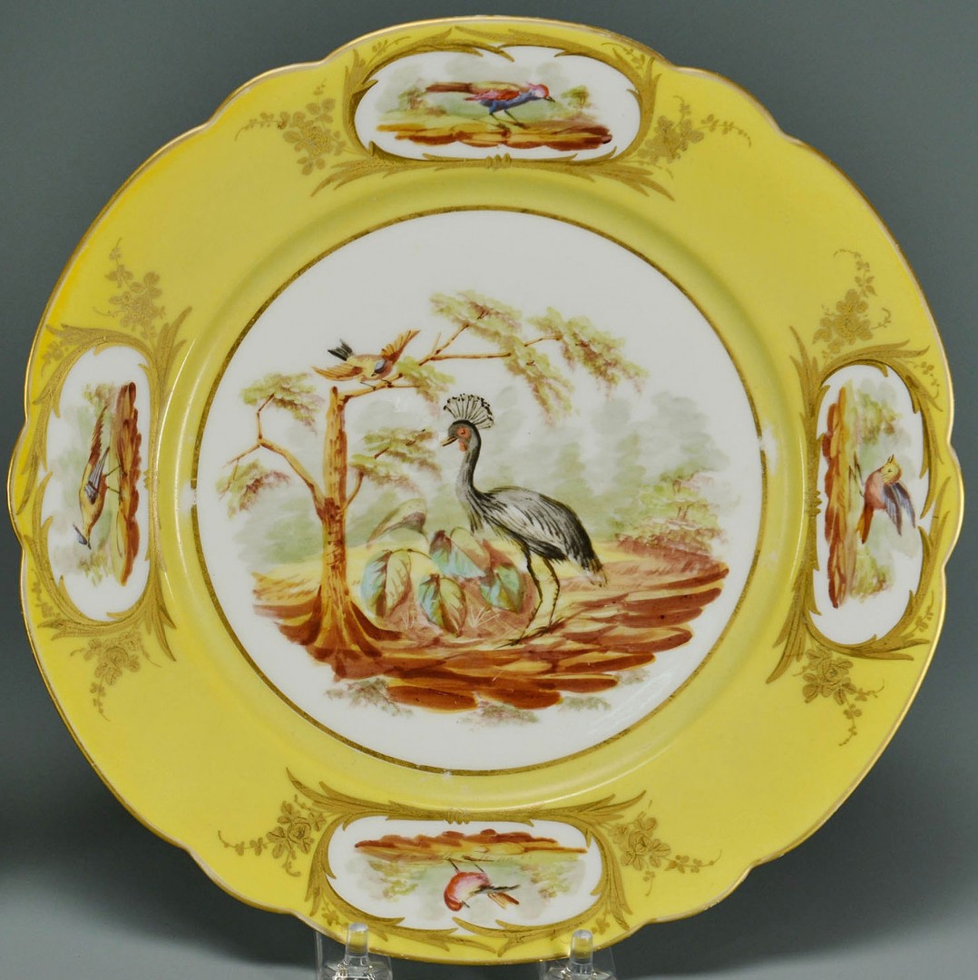 Lot 261: Pair of French Porcelain Bird Plates