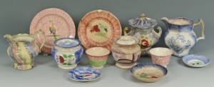 Lot 264: Large Grouping of Spatterware, 12 items