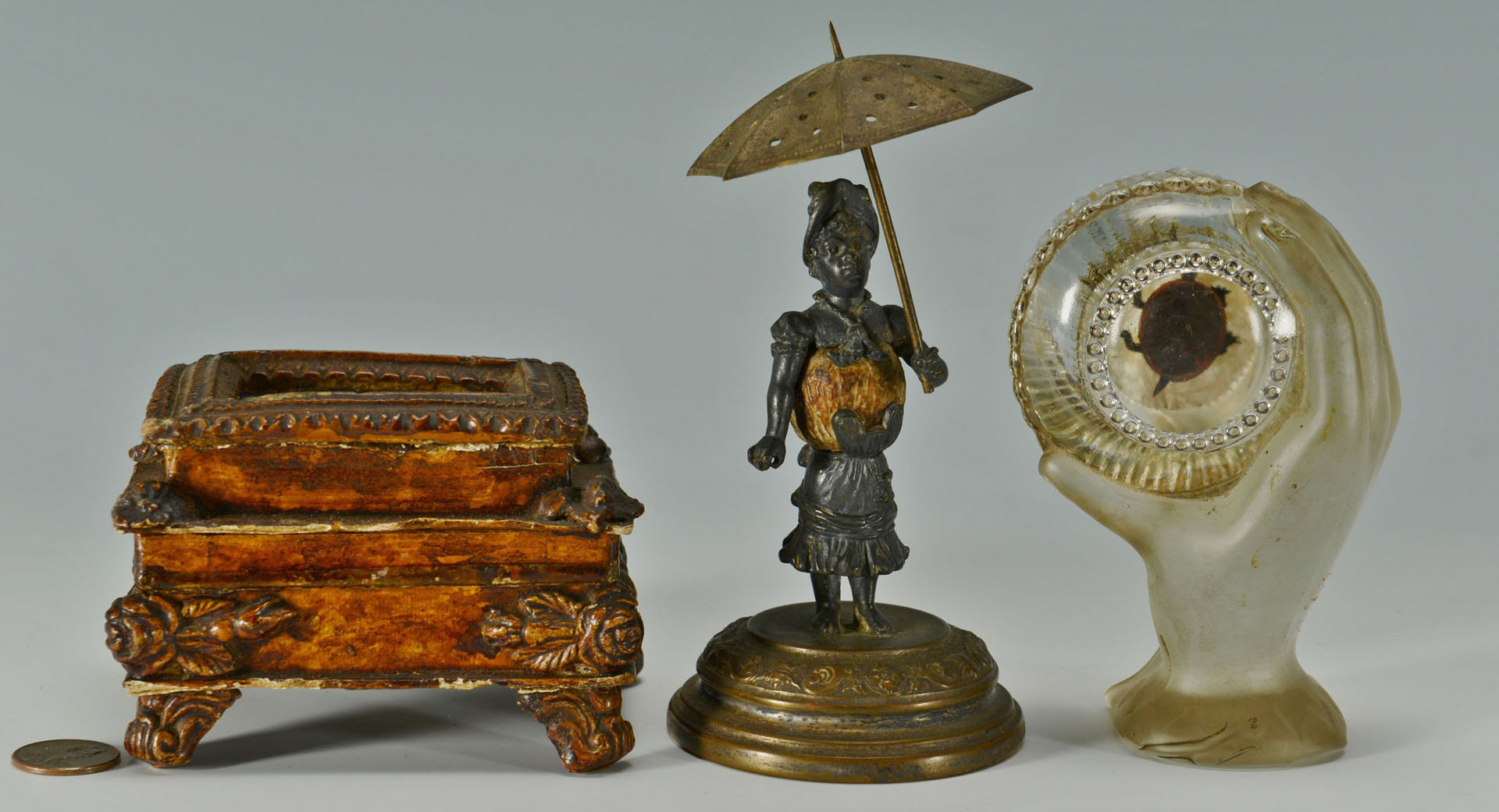 Lot 26: 3 Victorian Novelty Items, inc. paperweight