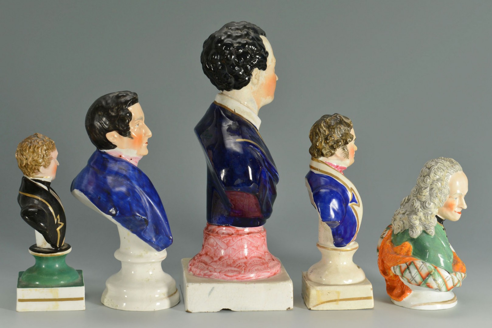 Lot 275: 5 Staffordshire Historical Busts