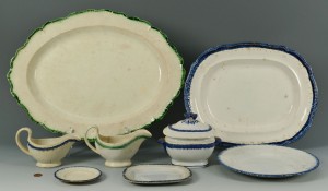 Lot 279: Grouping of Leeds Feather Edge Pearlware, 8