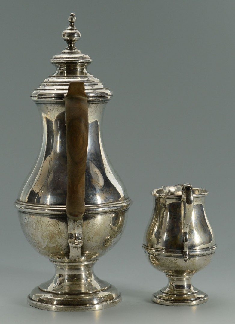 Lot 298: Sterling silver teapot and creamer, George III Sty