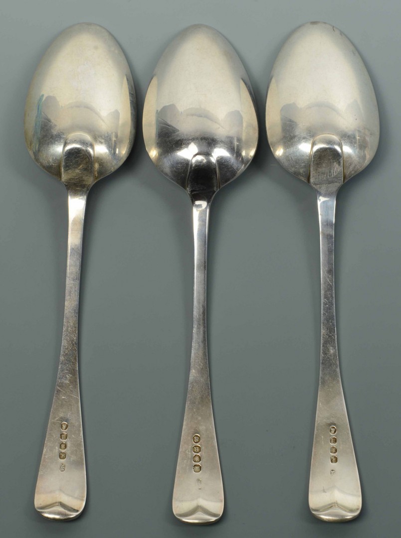 Lot 306: Three George III Table or Serving Spoons, Paul Sto