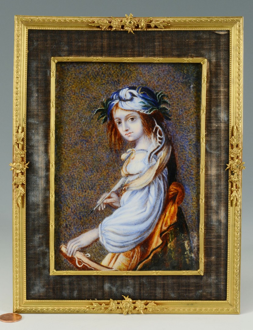 Lot 31: Small European Watercolor Portrait on Ivory