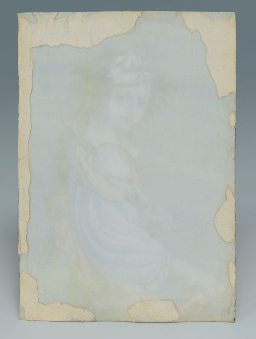 Lot 31: Small European Watercolor Portrait on Ivory