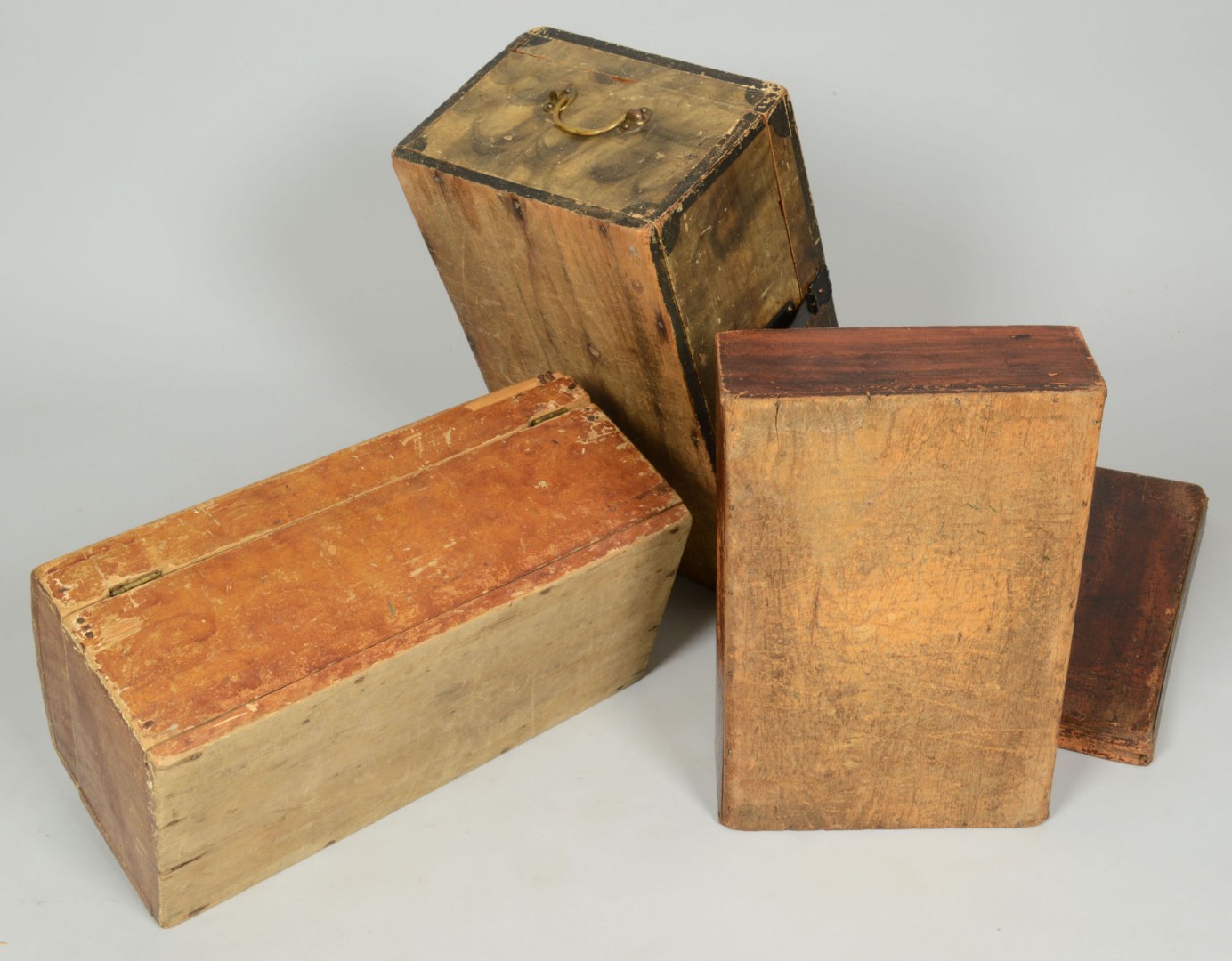 Lot 329: Grouping of 3 Grain painted document boxes