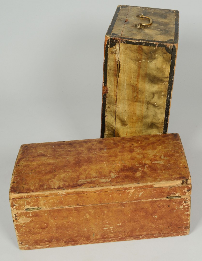 Lot 329: Grouping of 3 Grain painted document boxes