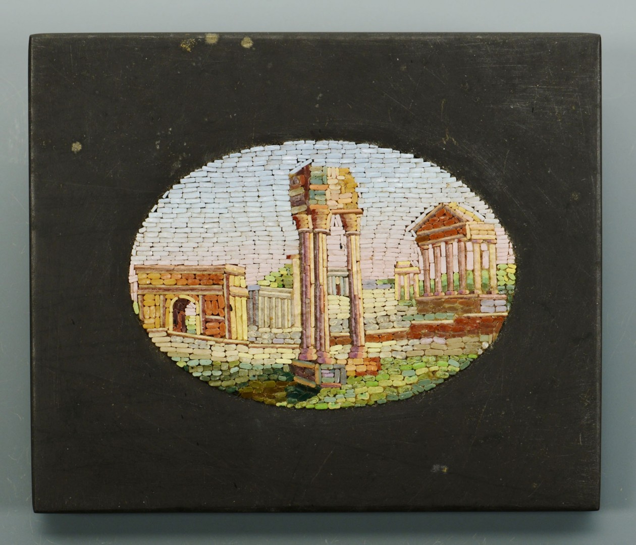 Lot 32: Micro Mosaic Miniature of Roman Ruins