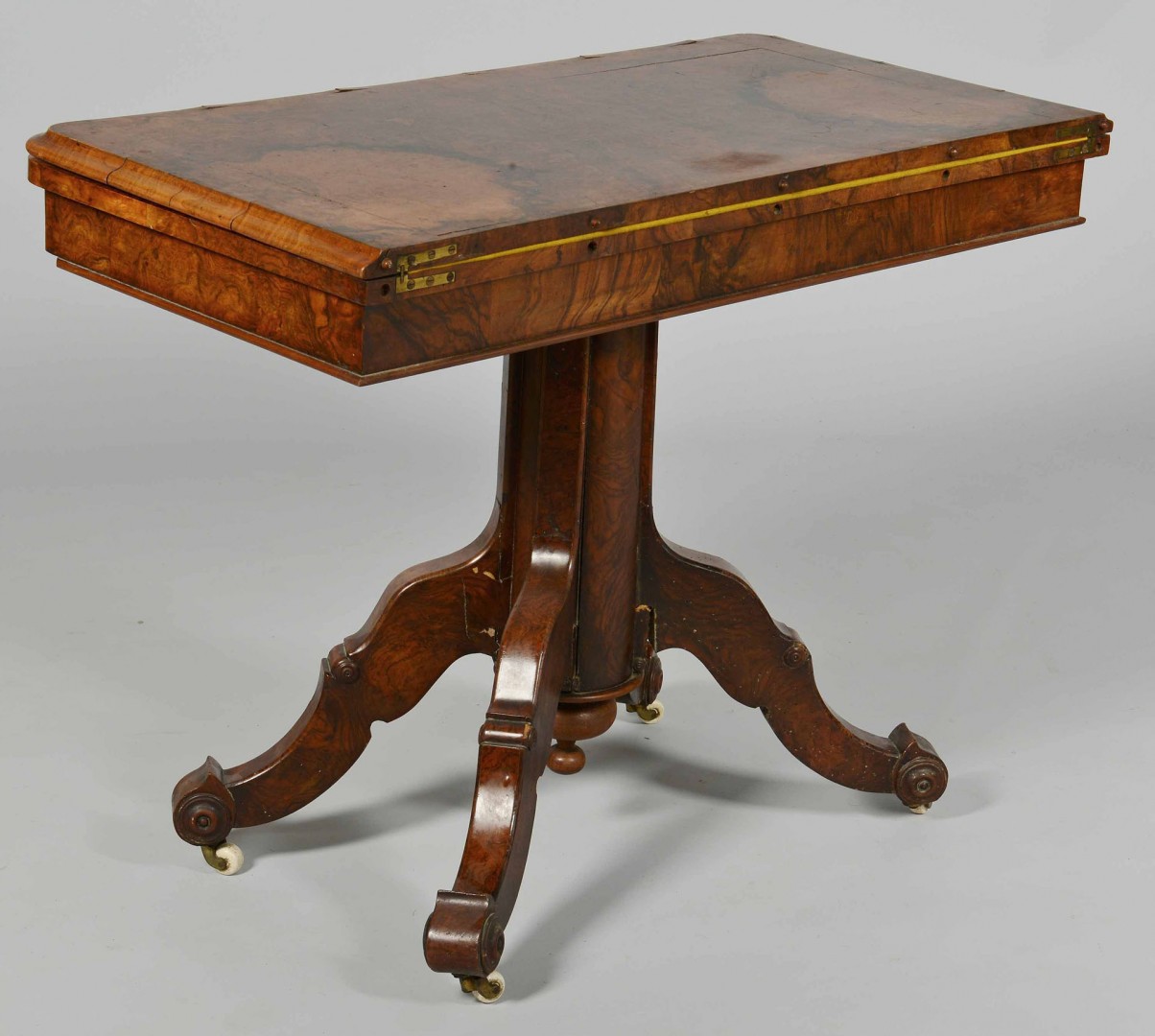 Lot 349: Burl Wood Card Table, Renaissance Revival