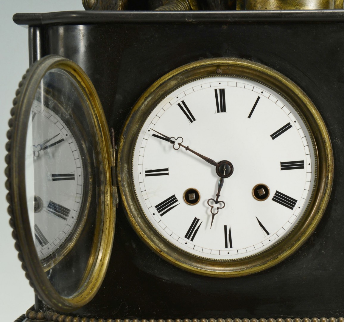 Lot 355: French Slate Mantel Figural Clock