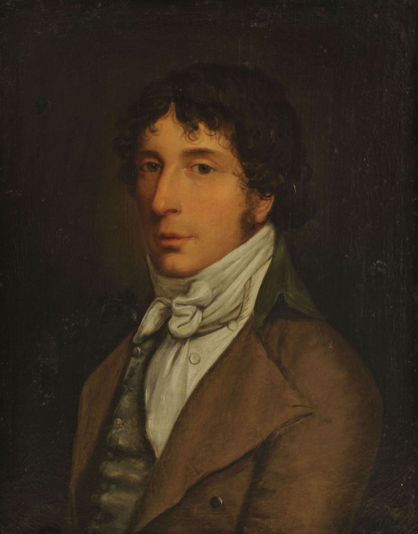 Lot 372: 19th c. Continental School, portrait of gentleman