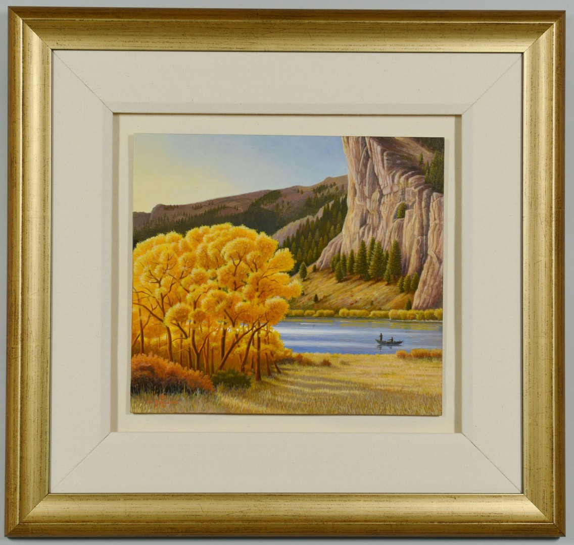 Lot 379: Monte Dolack, acrylic, Missouri River Gold