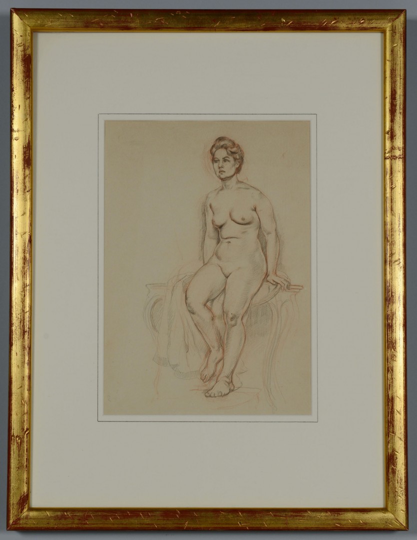 Lot 383: French School Nude Drawing