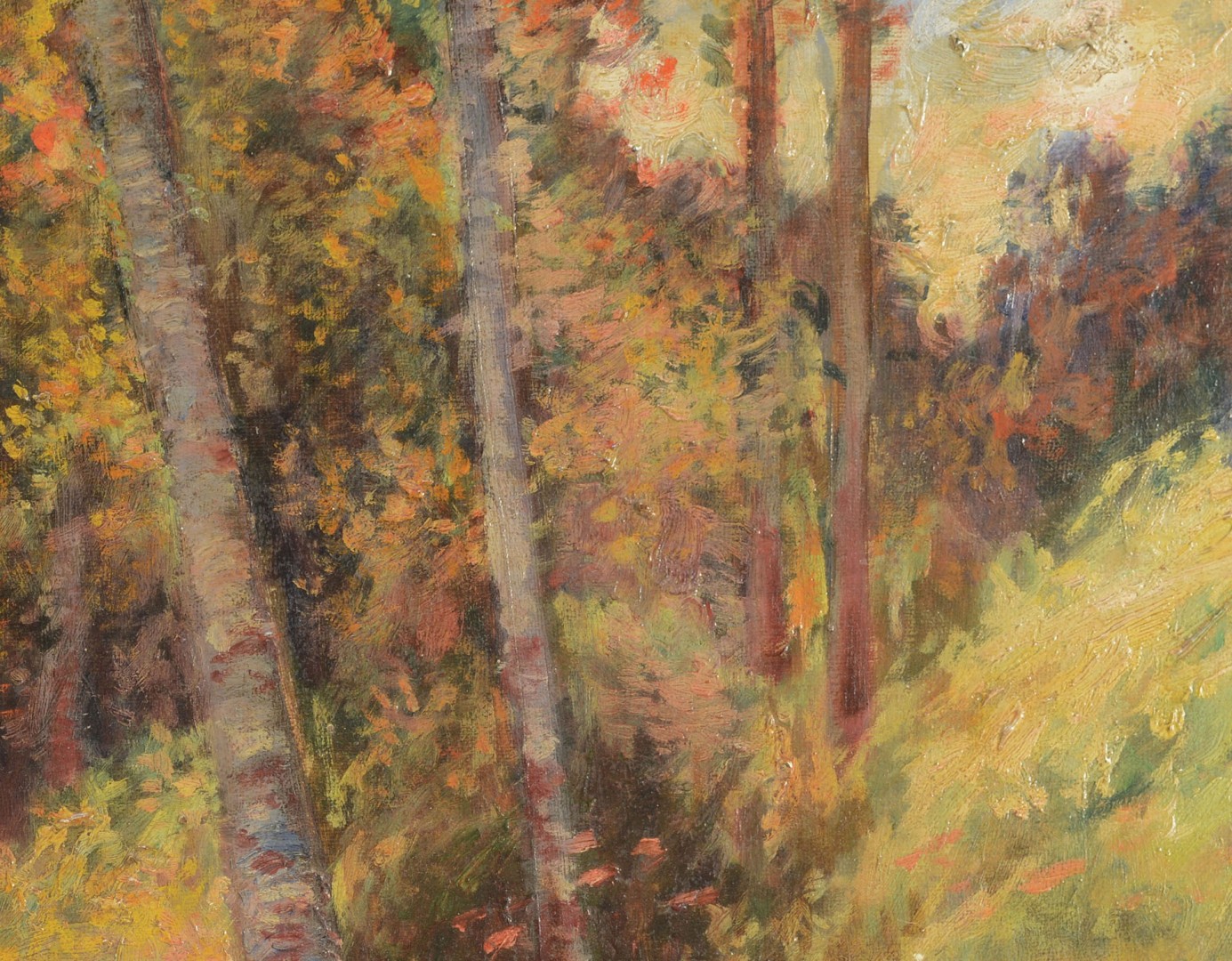 Lot 385: Mary Renard, oil on canvas forest painting