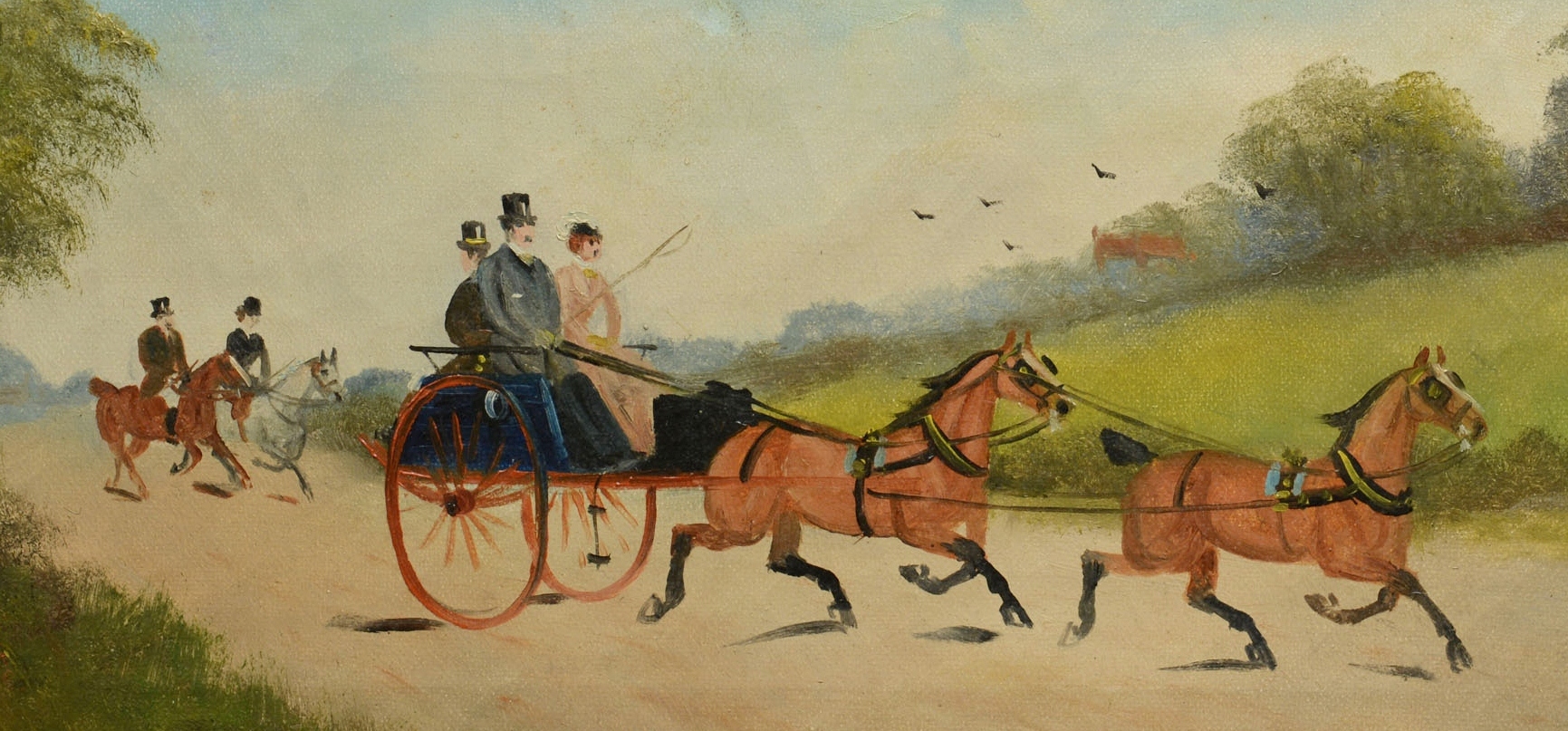 Lot 38: Philip Rideout, Pair of Carriage Scenes, oil on ca