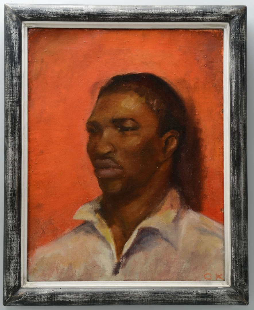 Lot 391: Oil on Canvas Portrait of a Black Man