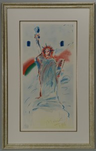 Lot 397: Peter Max Colored Lithograph, Statue of Liberty