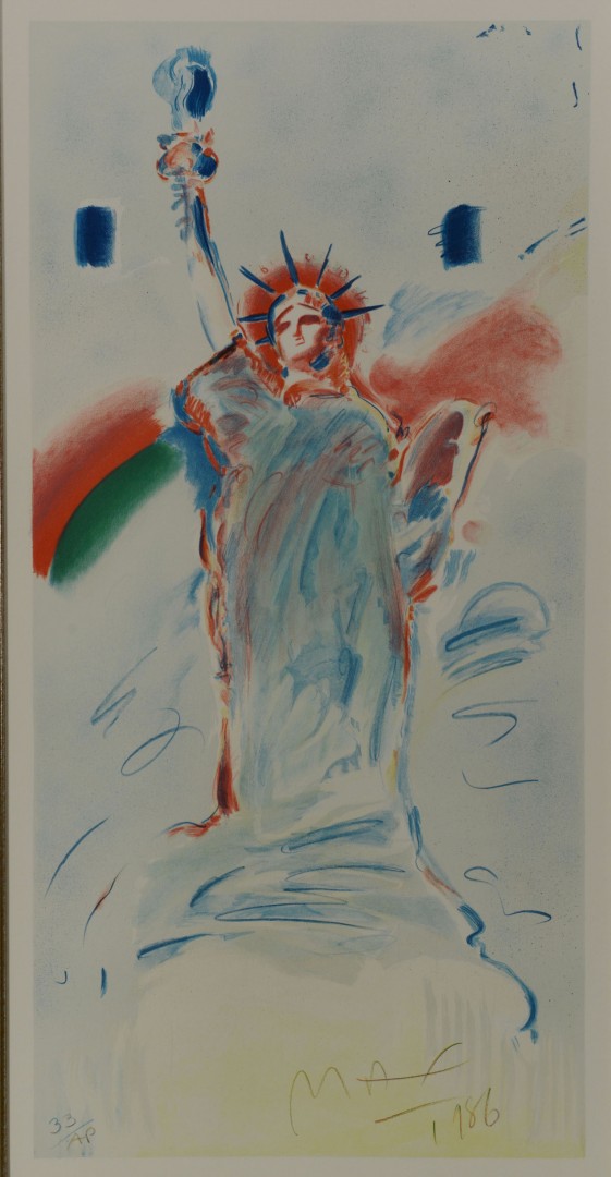 Lot 397: Peter Max Colored Lithograph, Statue of Liberty