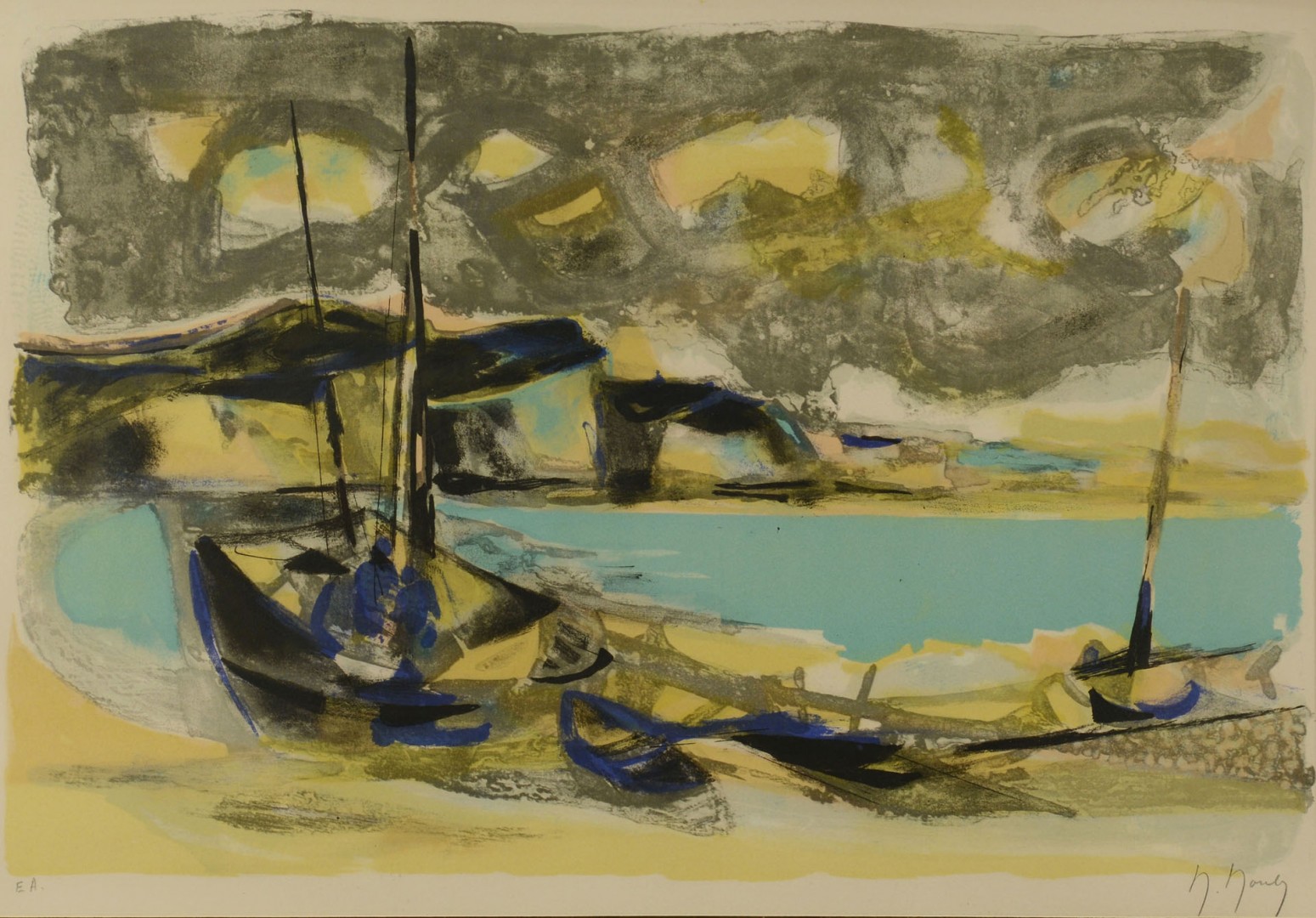 Lot 399: Marcel Mouly lithograph, Marine View Brittany