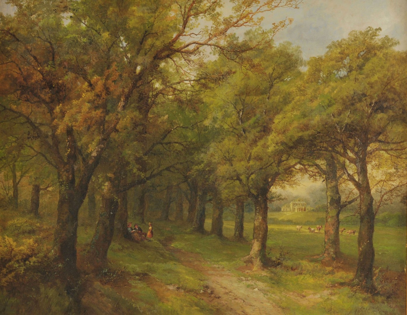Lot 39: John Holding, 19th c. oil on canvas landscape