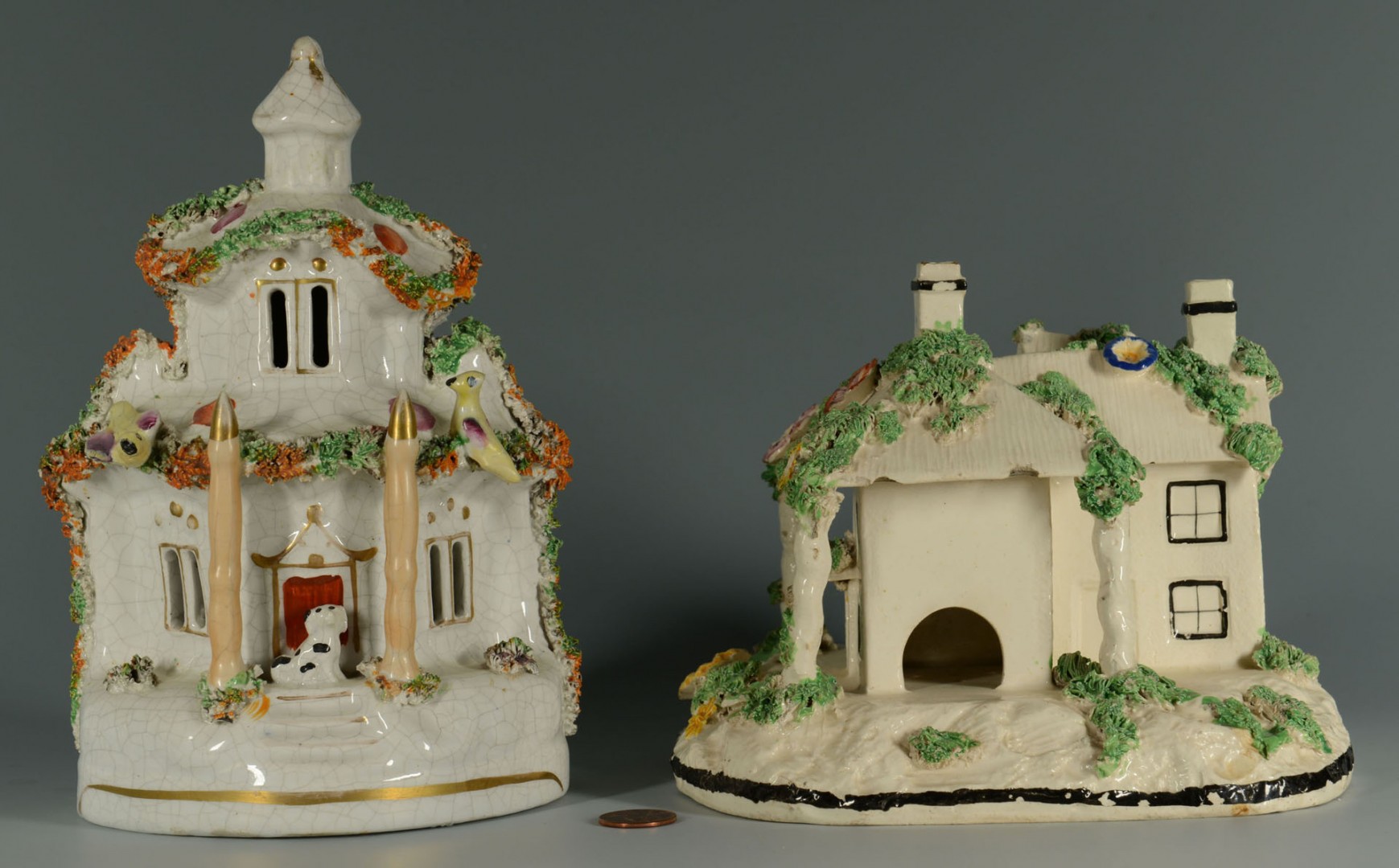 Lot 442: Two Staffordshire House Pastille Burners