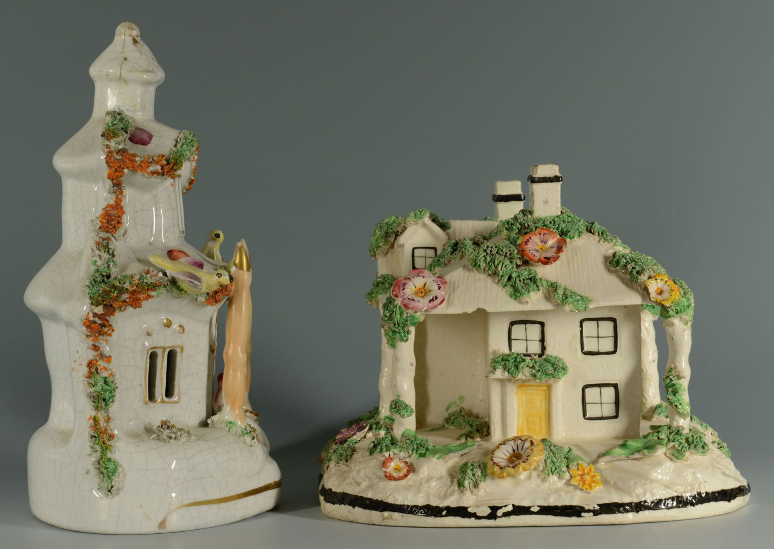Lot 442: Two Staffordshire House Pastille Burners