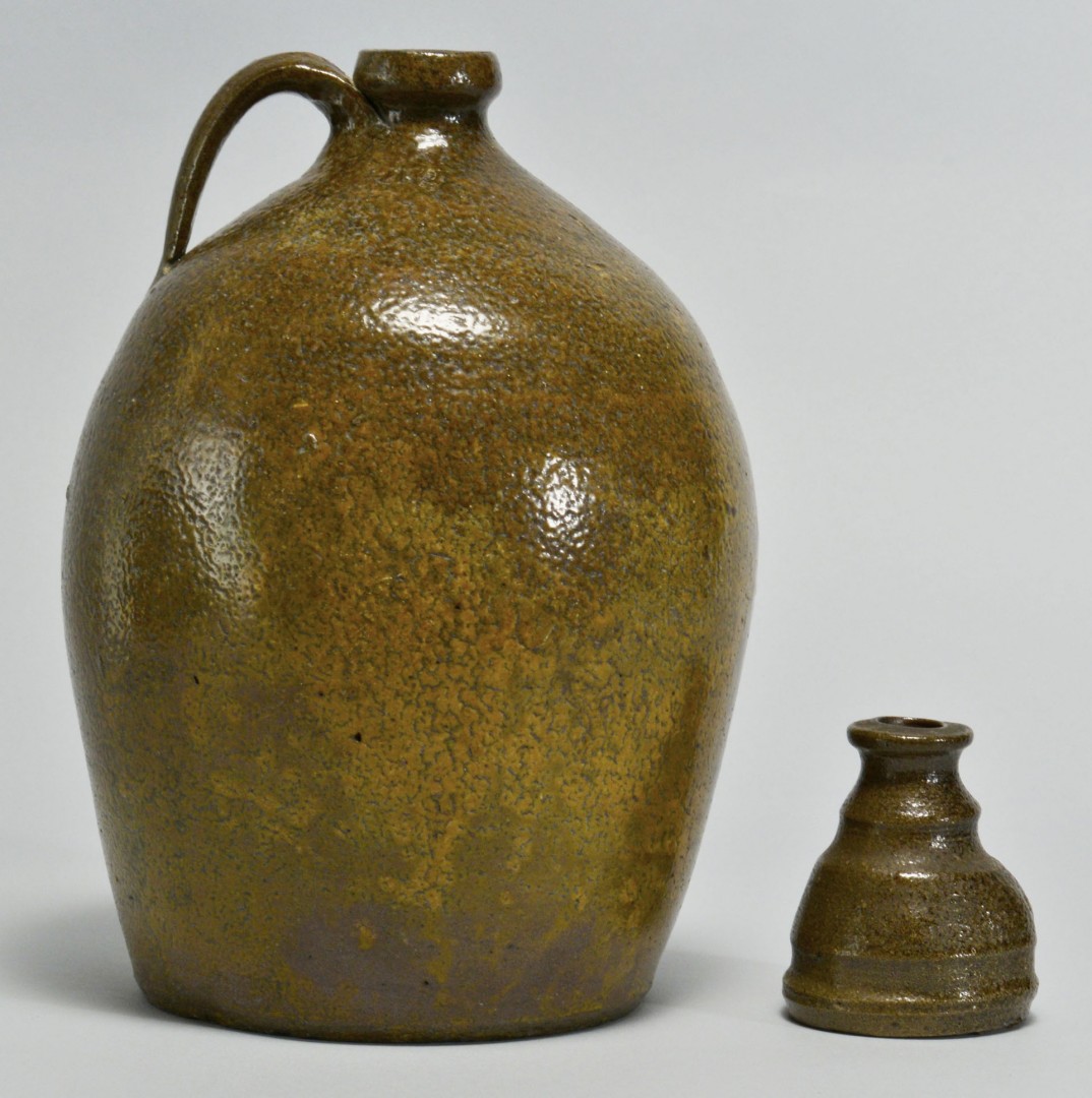 Lot 453: Southern Stoneware Pottery Jug & Inkwell
