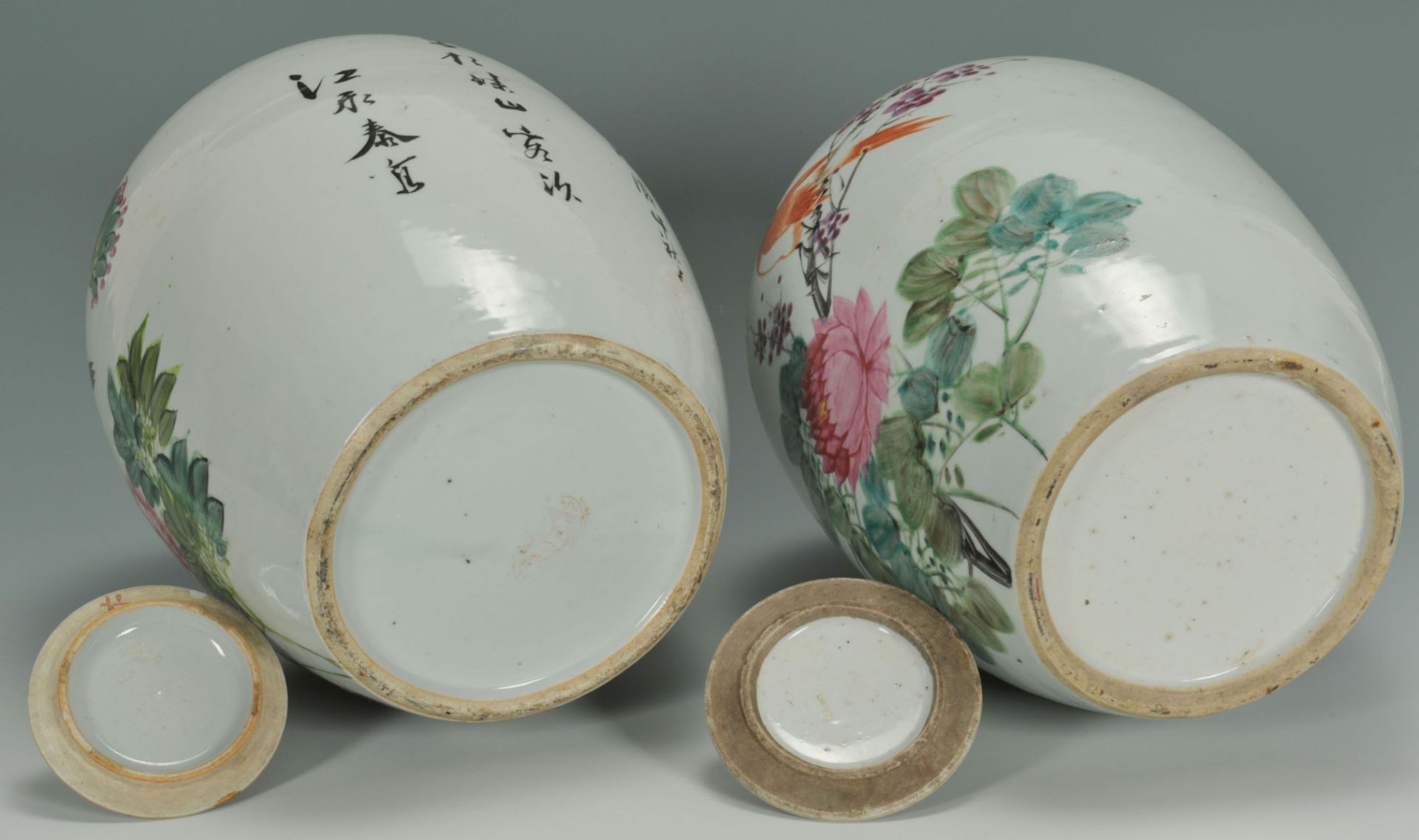 Lot 480: Chinese Famille Rose Ginger Jars