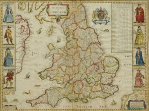 Lot 489: Abraham Goos Hand Colored Map of England