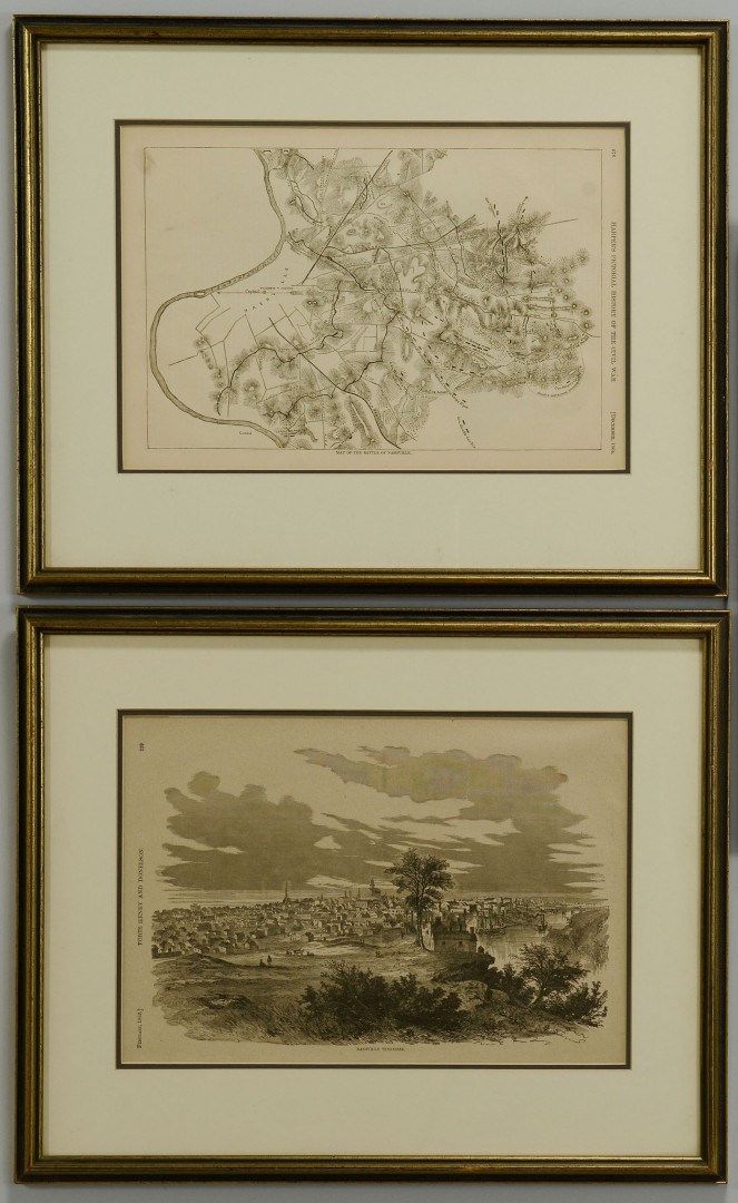 Lot 493: 2 Framed Harper's Prints, TN Civil War