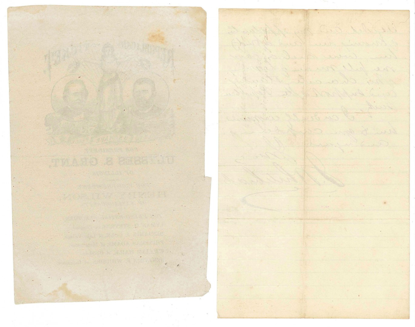 Lot 498: Civil War Letter & Presidential Ballot