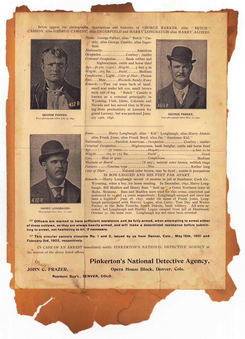 Lot 507: 1904 Butch Cassidy and Sundance Kid Wanted Poster