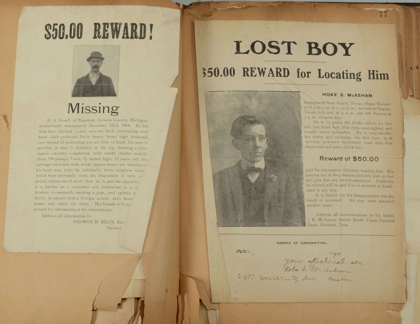Lot 509: Sheriff of Knox Cty, TN Scrap Bk Wanted Posters