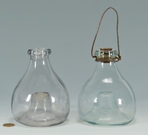 Lot 528: Two early blown glass fly catchers
